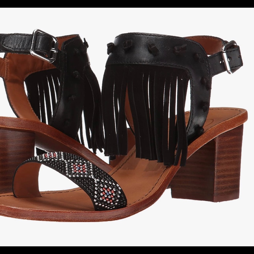Ash Patchouli Southwestern Suede Beaded Black Heels Size 40